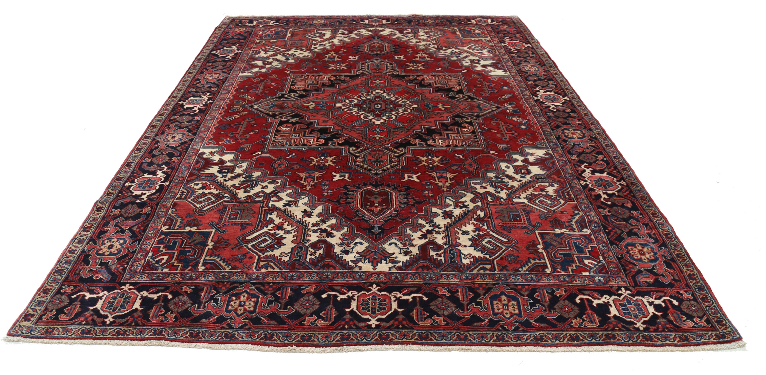 8’3″ x 11’4″ Heriz Authentic Persian Rug - Image 7