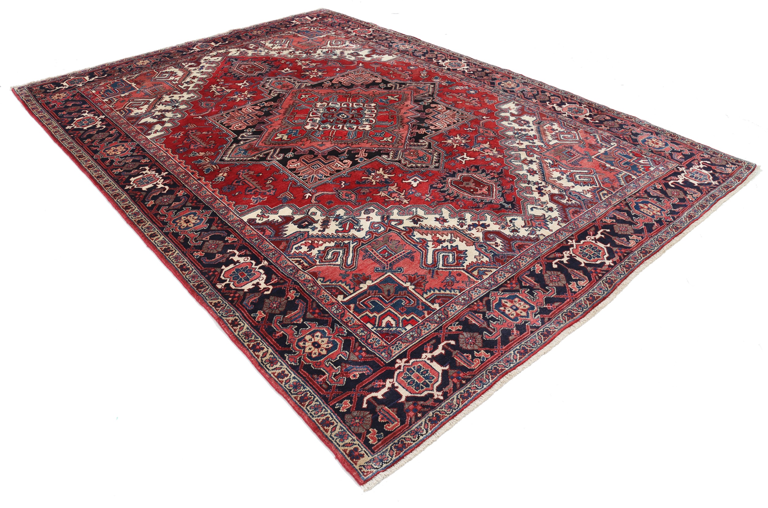 8’3″ x 11’4″ Heriz Authentic Persian Rug - Image 4