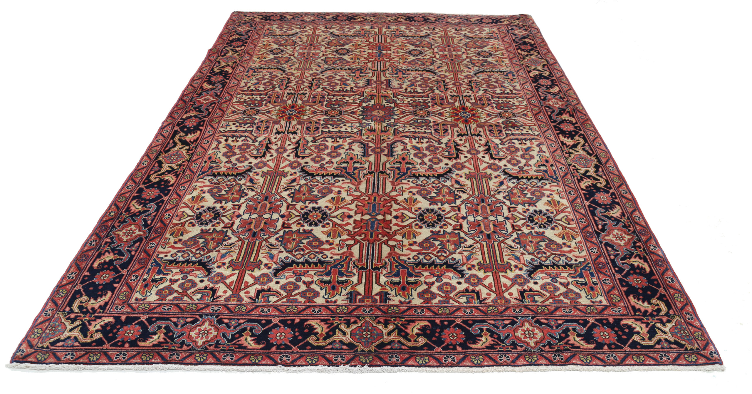 6’9″ x 9’9″ Heriz Authentic Persian Rug - Image 7