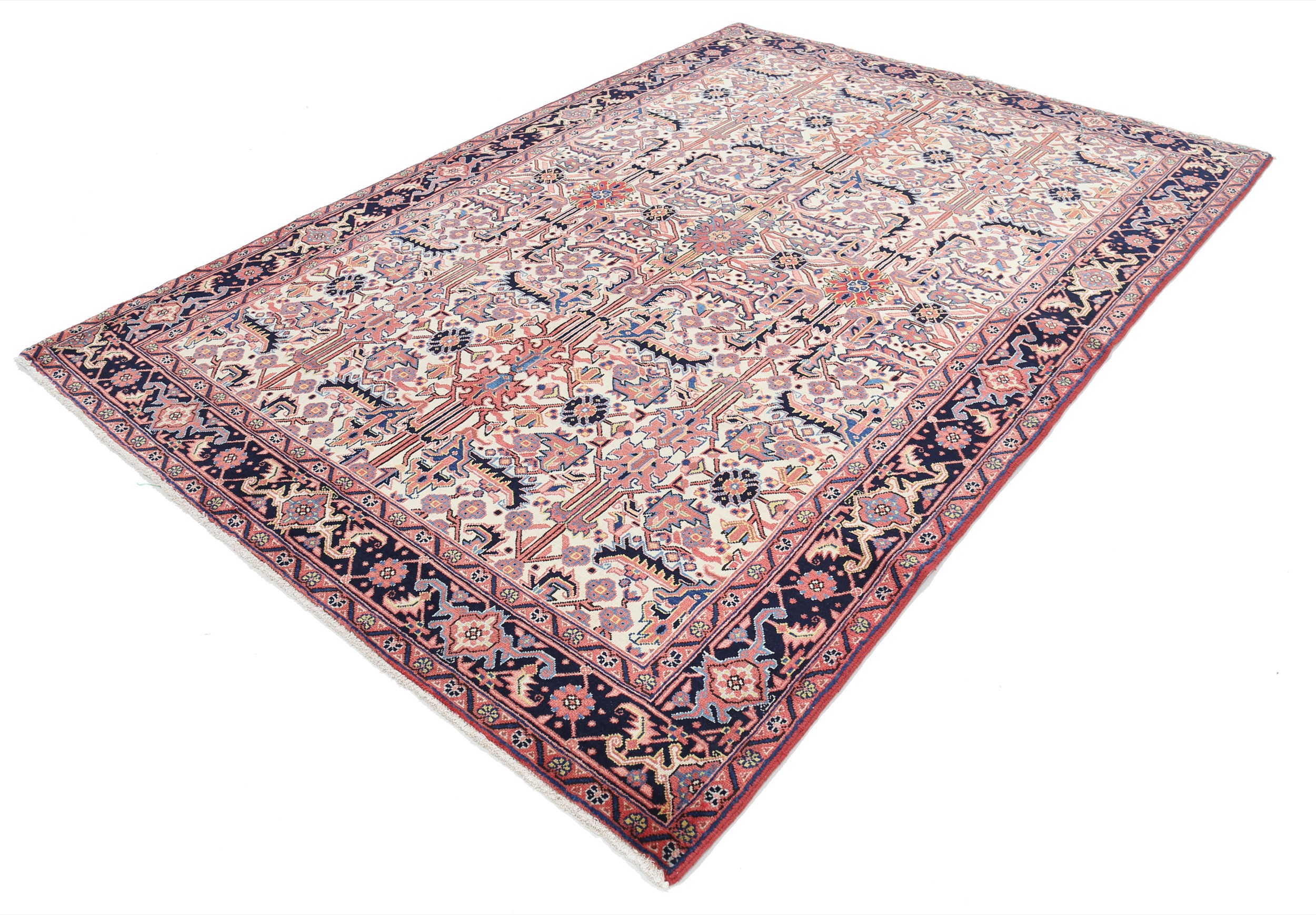 6’9″ x 9’9″ Heriz Authentic Persian Rug - Image 3