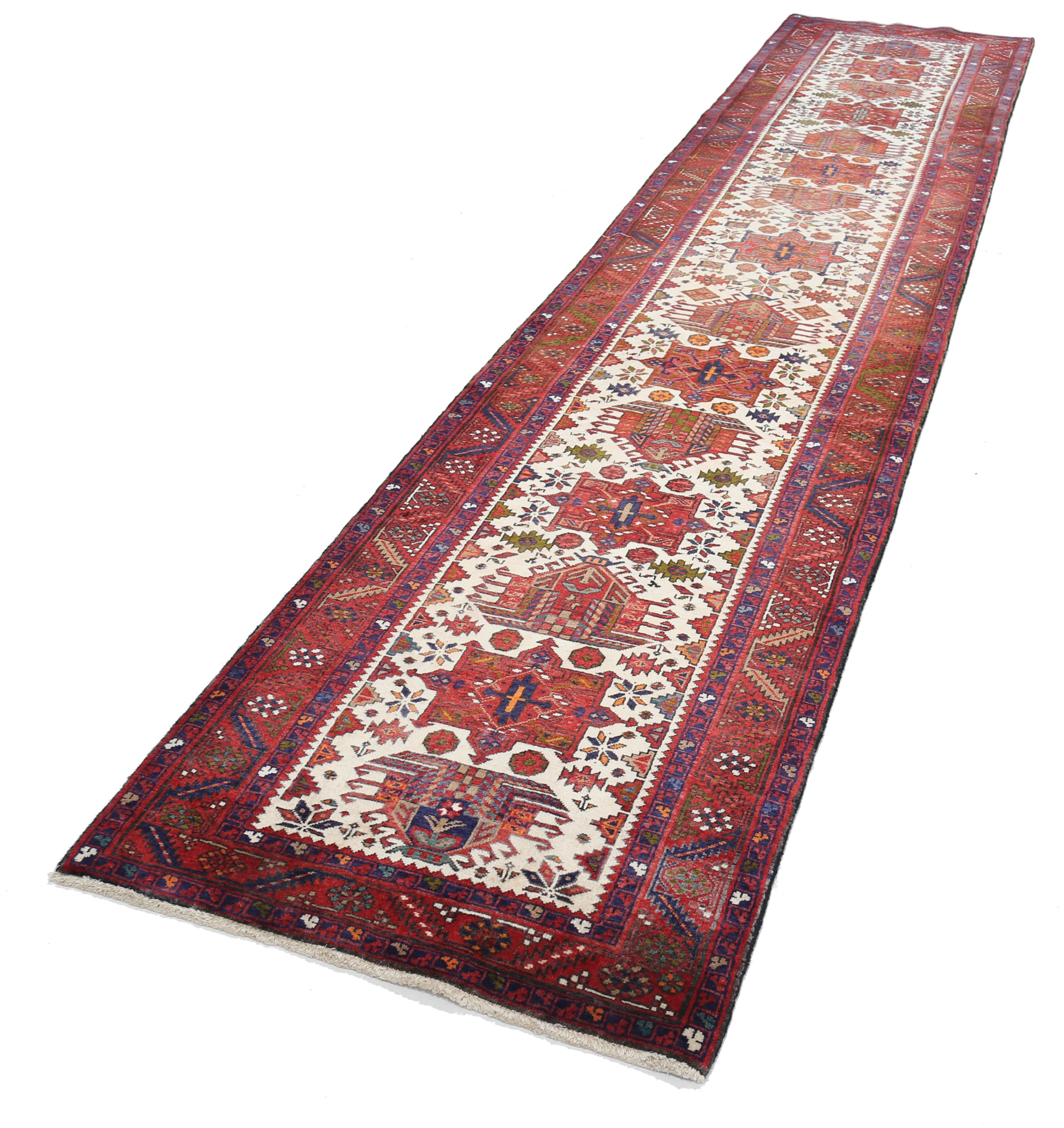3’2″ x 14’2″ Heriz Persian Runner Rug - Image 3