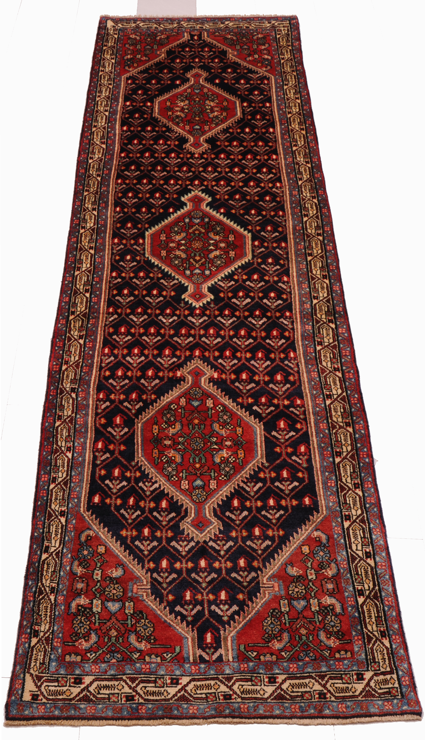 3’3″ x 12′ Hamadan Persian Runner Rug - Image 10