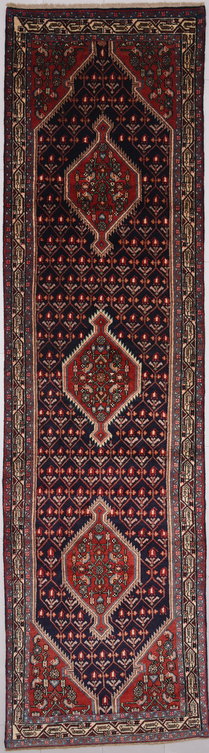 3’3″ x 12′ Hamadan Persian Runner Rug
