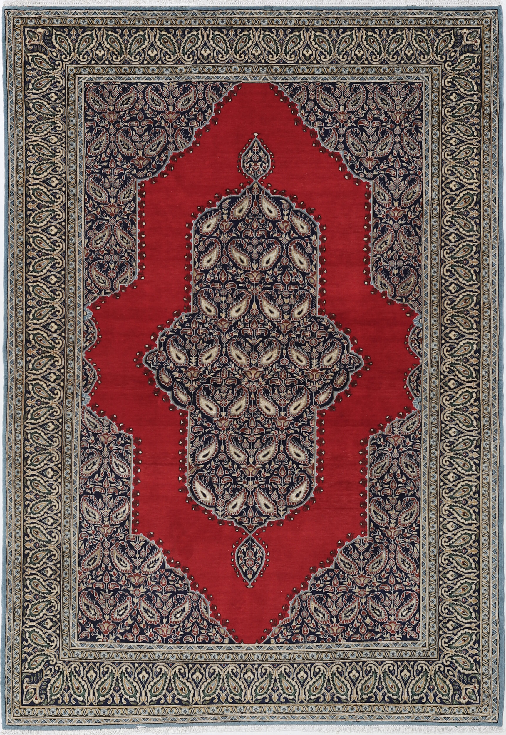 4’7″ x 7′ Qum Authentic Persian Rug Silk and wool