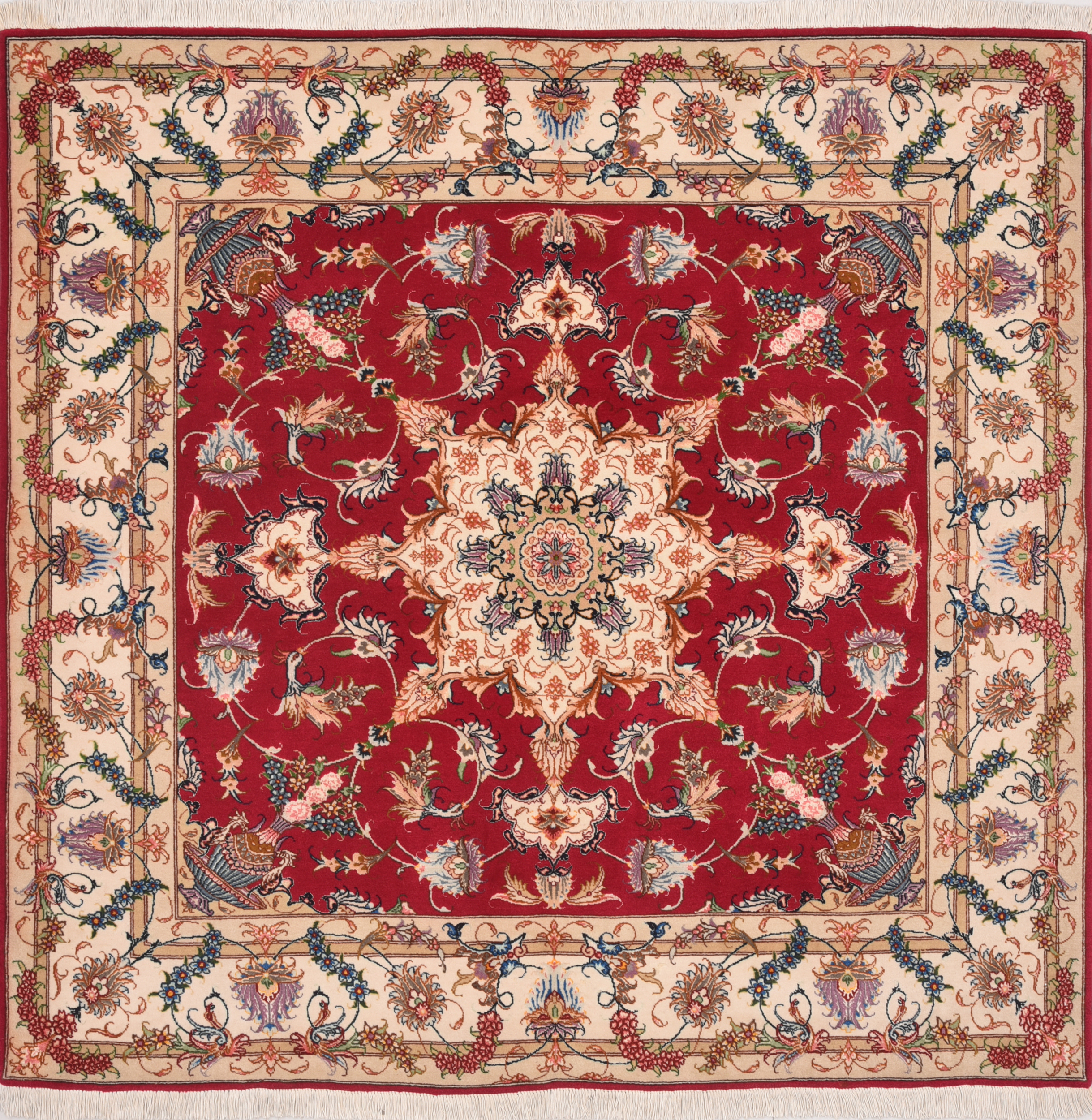 4’11” x 4’9” Tabriz Authentic Persian Rug