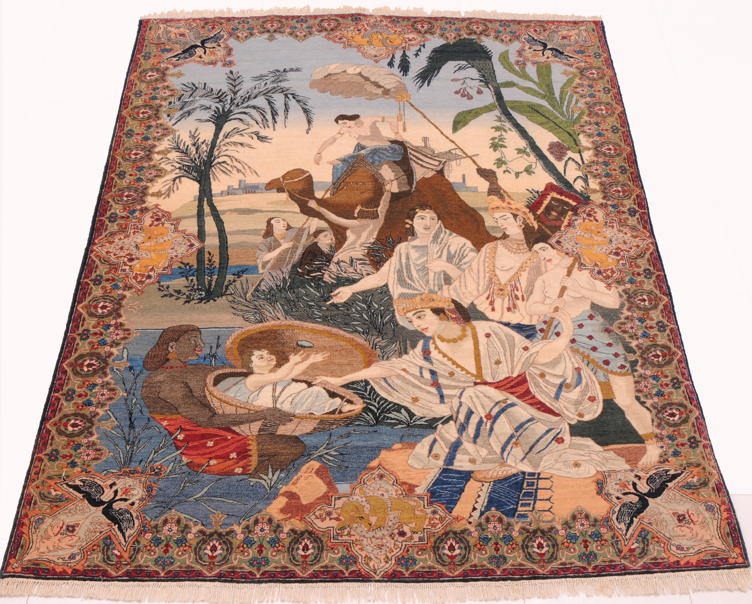 4’7″ x 6’5″ Pictorial Tabriz Authentic Persian Rug - Image 12