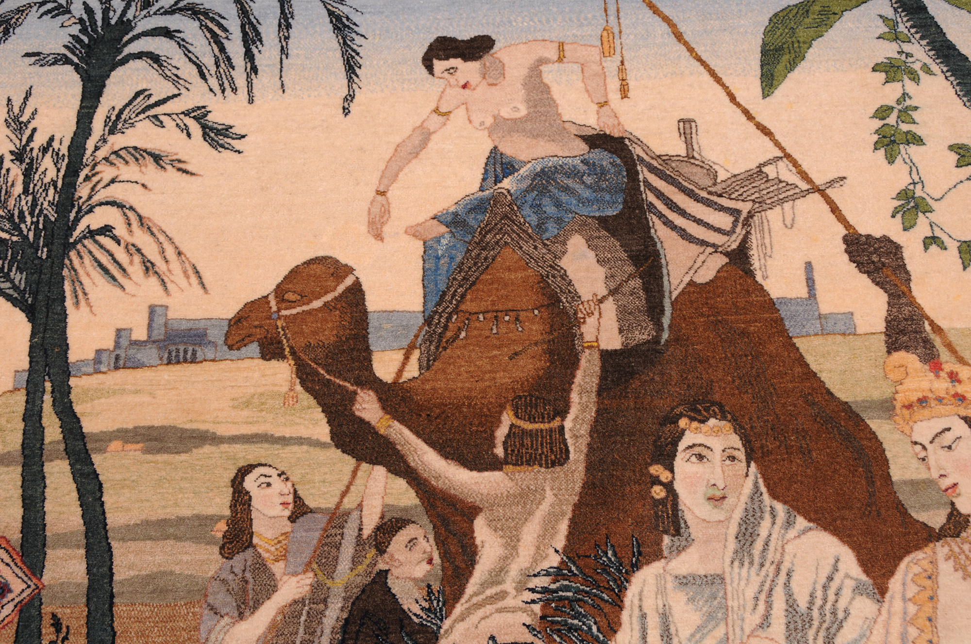 4’7″ x 6’5″ Pictorial Tabriz Authentic Persian Rug - Image 3