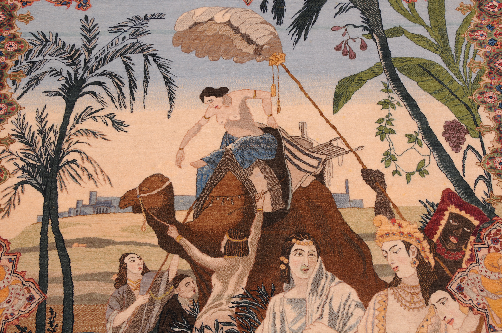 4’7″ x 6’5″ Pictorial Tabriz Authentic Persian Rug - Image 2