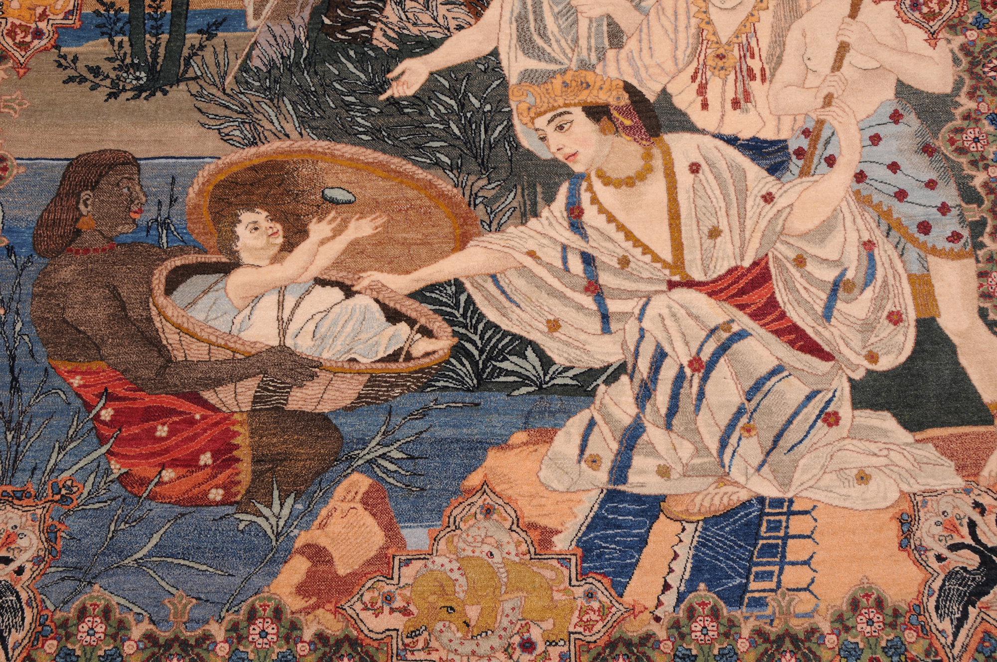 4’7″ x 6’5″ Pictorial Tabriz Authentic Persian Rug - Image 9