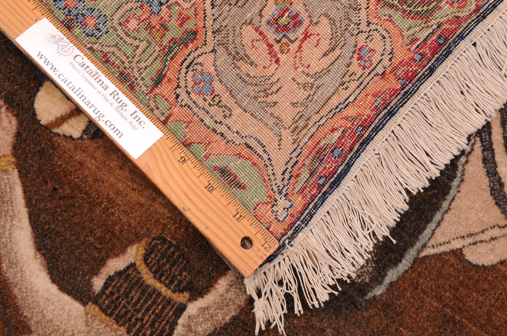 4’7″ x 6’5″ Pictorial Tabriz Authentic Persian Rug - Image 6