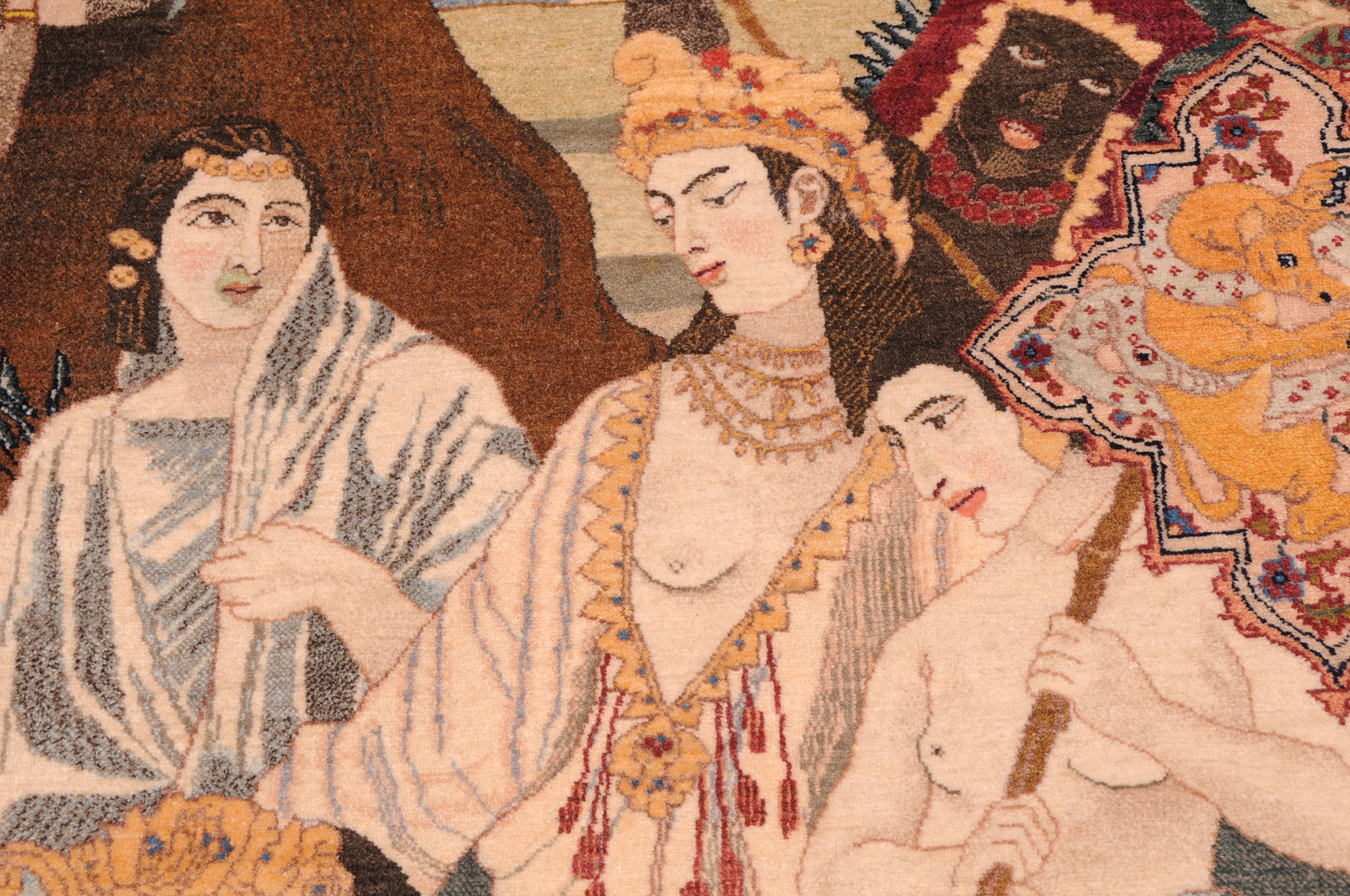 4’7″ x 6’5″ Pictorial Tabriz Authentic Persian Rug - Image 4